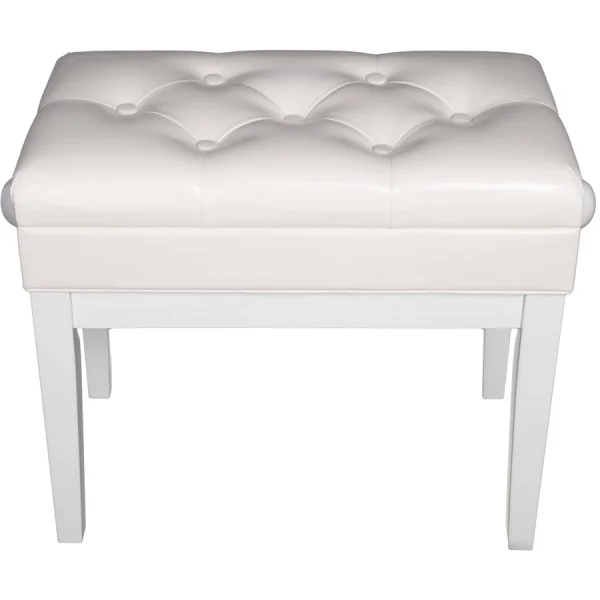 Quiklok Piano Bench with White Faux Leather Seat - PB/106 WHL-M